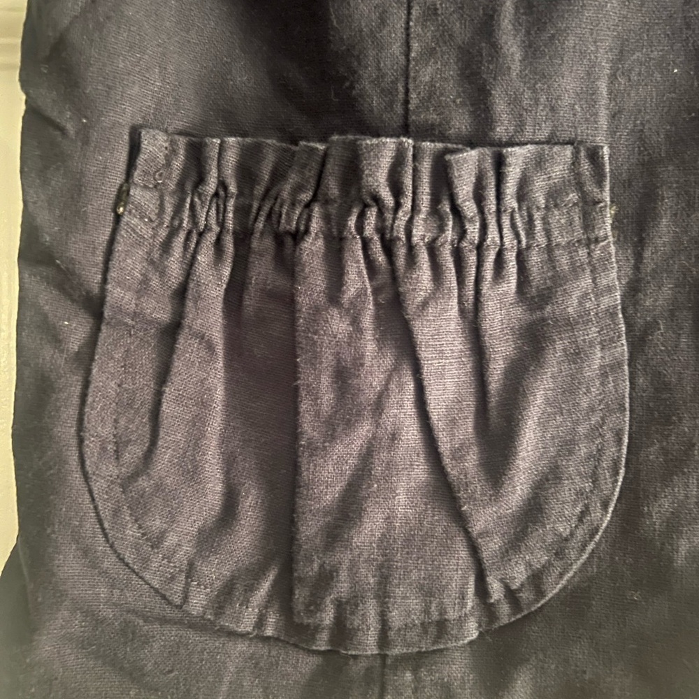 Navy Short Sleeve Jacket with Pockets - Picture 2 of 4